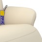 vidaXL Sillón reclinable masaje con reposapiés cuero sintético crema vidaXL Sillón reclinable masaje con reposapiés cuero sintético crema