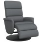 vidaXL Sillón reclinable con reposapiés cuero sintético gris vidaXL Sillón reclinable con reposapiés cuero sintético gris