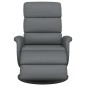 vidaXL Sillón reclinable con reposapiés cuero sintético gris vidaXL Sillón reclinable con reposapiés cuero sintético gris