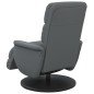 vidaXL Sillón reclinable con reposapiés cuero sintético gris vidaXL Sillón reclinable con reposapiés cuero sintético gris
