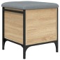 vidaXL Banco con almacenaje madera ingeniería roble Sonoma 42x42x45 cm vidaXL Banco con almacenaje madera ingeniería roble Sonoma 42x42x45 cm