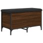 vidaXL Banco con almacenaje madera ingeniería roble marrón 82x42x45 cm vidaXL Banco con almacenaje madera ingeniería roble marrón 82x42x45 cm