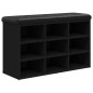 vidaXL Banco zapatero madera de ingeniería negro 82x32x50 cm vidaXL Banco zapatero madera de ingeniería negro 82x32x50 cm