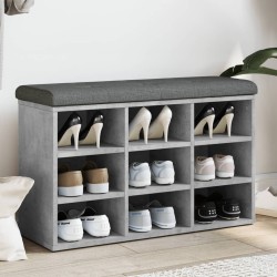 vidaXL Banco zapatero madera de ingeniería gris hormigón 82x32x50 cm