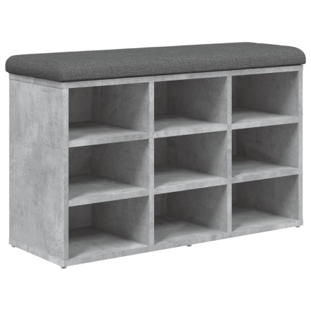 vidaXL Banco zapatero madera de ingeniería gris hormigón 82x32x50 cm