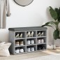 vidaXL Banco zapatero madera de ingeniería gris hormigón 82x32x50 cm vidaXL Banco zapatero madera de ingeniería gris hormigón 82x32x50 cm