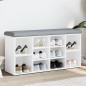 vidaXL Banco zapatero madera de ingeniería blanco 102x32x50 cm
