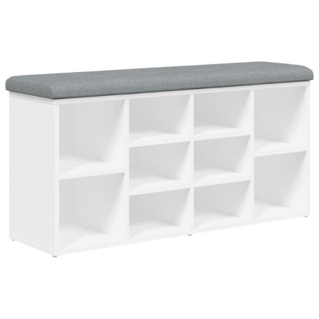 vidaXL Banco zapatero madera de ingeniería blanco 102x32x50 cm