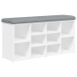 vidaXL Banco zapatero madera de ingeniería blanco 102x32x50 cm