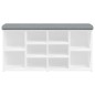 vidaXL Banco zapatero madera de ingeniería blanco 102x32x50 cm