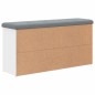 vidaXL Banco zapatero madera de ingeniería blanco 102x32x50 cm