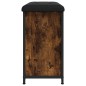 vidaXL Banco zapatero con cajón abatible roble ahumado 62x32x56 cm vidaXL Banco zapatero con cajón abatible roble ahumado 62x32x56 cm