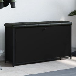 vidaXL Banco zapatero con cajón abatible negro 102x32x56 cm