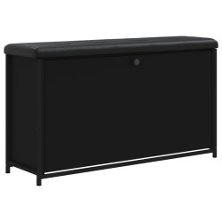 vidaXL Banco zapatero con cajón abatible negro 102x32x56 cm