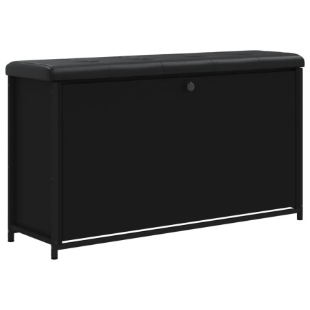 vidaXL Banco zapatero con cajón abatible negro 102x32x56 cm