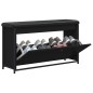 vidaXL Banco zapatero con cajón abatible negro 102x32x56 cm vidaXL Banco zapatero con cajón abatible negro 102x32x56 cm