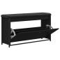 vidaXL Banco zapatero con cajón abatible negro 102x32x56 cm vidaXL Banco zapatero con cajón abatible negro 102x32x56 cm