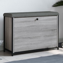 vidaXL Banco zapatero con cajón abatible gris Sonoma 82x32x56 cm