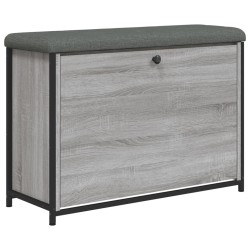 vidaXL Banco zapatero con cajón abatible gris Sonoma 82x32x56 cm