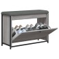 vidaXL Banco zapatero con cajón abatible gris Sonoma 82x32x56 cm vidaXL Banco zapatero con cajón abatible gris Sonoma 82x32x56 cm