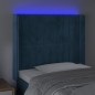 vidaXL Cabecero con LED de terciopelo azul oscuro 83x16x118/128 cm vidaXL Cabecero con LED de terciopelo azul oscuro 83x16x118/128 cm