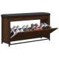 vidaXL Banco zapatero con cajón abatible roble marrón 102x32x56 cm vidaXL Banco zapatero con cajón abatible roble marrón 102x32x56 cm
