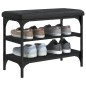 vidaXL Banco zapatero madera de ingeniería negro 62x32x47 cm vidaXL Banco zapatero madera de ingeniería negro 62x32x47 cm