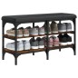 vidaXL Banco zapatero madera de ingeniería roble ahumado 82x32x47 cm