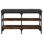 vidaXL Banco zapatero madera de ingeniería roble ahumado 82x32x47 cm