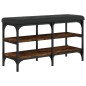 vidaXL Banco zapatero madera de ingeniería roble ahumado 82x32x47 cm