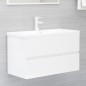 vidaXL Set muebles de baño 2 piezas madera contrachapada blanco brillo