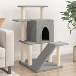 vidaXL Rascador para gatos con postes de sisal gris claro 97 cm