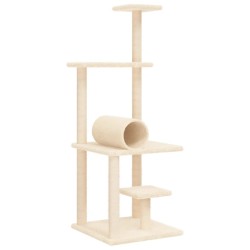 vidaXL Rascador para gatos con postes de sisal color crema 136 cm