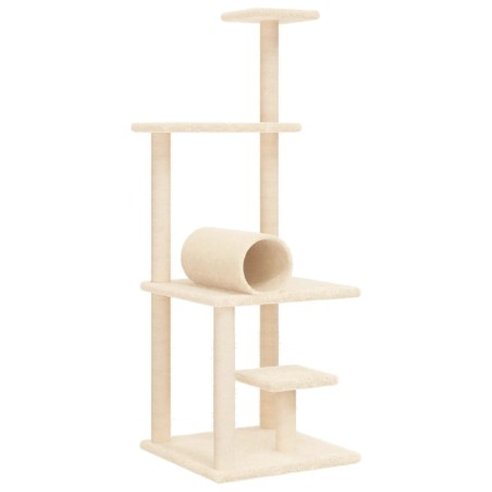 vidaXL Rascador para gatos con postes de sisal color crema 136 cm