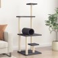 vidaXL Rascador para gatos con postes de sisal gris oscuro 136 cm