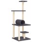 vidaXL Rascador para gatos con postes de sisal gris oscuro 136 cm