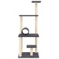 vidaXL Rascador para gatos con postes de sisal gris oscuro 136 cm