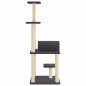 vidaXL Rascador para gatos con postes de sisal gris oscuro 136 cm