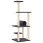 vidaXL Rascador para gatos con postes de sisal gris oscuro 136 cm