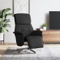 vidaXL Sillón reclinable con reposapiés tela negra vidaXL Sillón reclinable con reposapiés tela negra