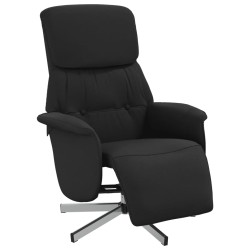vidaXL Sillón reclinable con reposapiés tela negra
