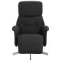 vidaXL Sillón reclinable con reposapiés tela negra vidaXL Sillón reclinable con reposapiés tela negra