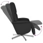 vidaXL Sillón reclinable con reposapiés tela negra vidaXL Sillón reclinable con reposapiés tela negra