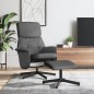 vidaXL Sillón reclinable con reposapiés tela gris oscuro vidaXL Sillón reclinable con reposapiés tela gris oscuro