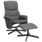 vidaXL Sillón reclinable con reposapiés tela gris oscuro vidaXL Sillón reclinable con reposapiés tela gris oscuro
