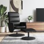 vidaXL Sillón reclinable con reposapiés cuero sintético negro vidaXL Sillón reclinable con reposapiés cuero sintético negro