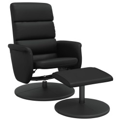 vidaXL Sillón reclinable con reposapiés cuero sintético negro
