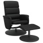 vidaXL Sillón reclinable con reposapiés cuero sintético negro vidaXL Sillón reclinable con reposapiés cuero sintético negro
