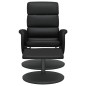 vidaXL Sillón reclinable con reposapiés cuero sintético negro vidaXL Sillón reclinable con reposapiés cuero sintético negro