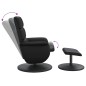 vidaXL Sillón reclinable con reposapiés cuero sintético negro vidaXL Sillón reclinable con reposapiés cuero sintético negro